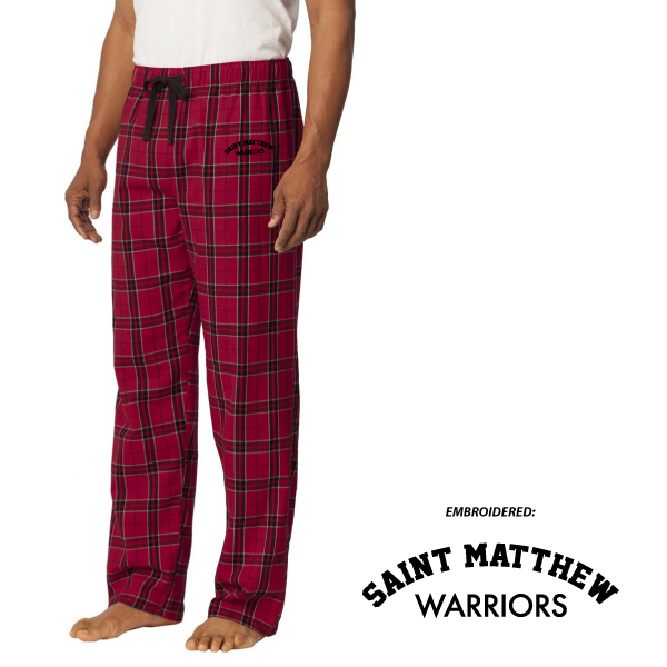 53 Flannel Pants DT1800 Young Mens Embroidered - Saint Matthew Warriors