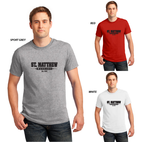03 Screen Printed G200(B) T-Shirt - Saint Matthew Warriors