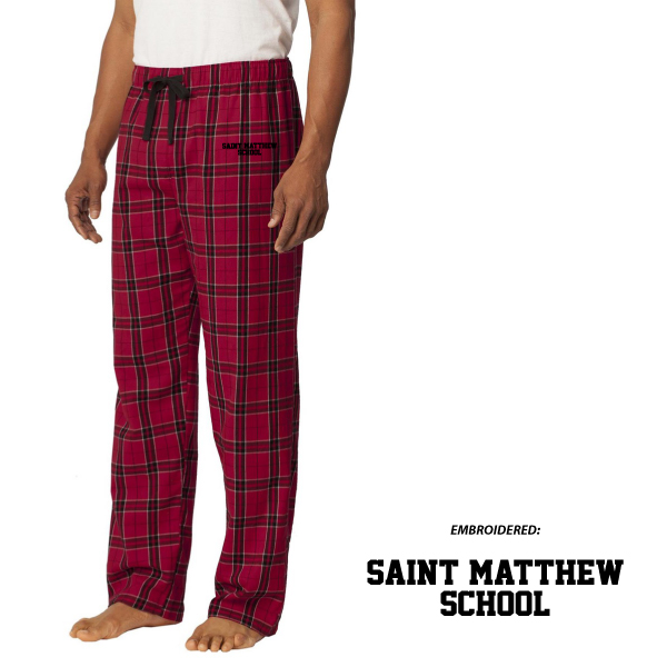 52 Flannel Pants DT1800 Young Mens Embroidered - Saint Matthew School