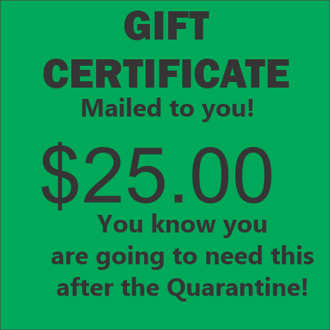 $25 Gift Certificate Mailed to you