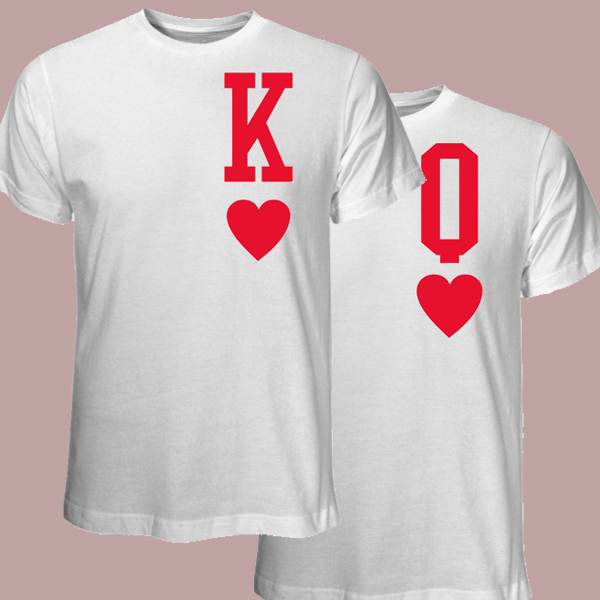 King & Queen of Hearts T-shirt Valentine Gift Set