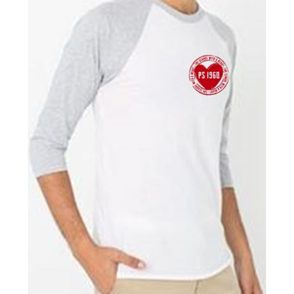 Baseball Raglan Unisex Shirt Heather Grey/White - ADULT ONLY