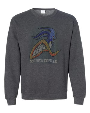 BLING-crew neck charcoal sweatshirt