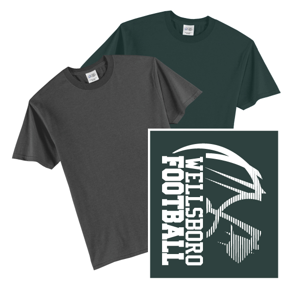 A1) 50/50 Short Sleeve T-Shirt FOOTBALL LOGO