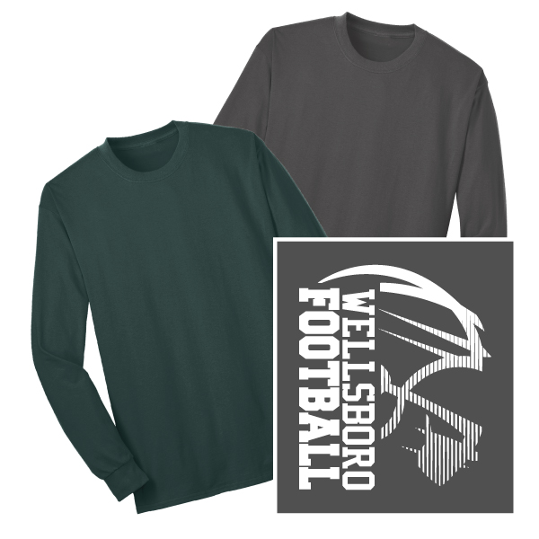 B1) 50/50 Long Sleeve T-Shirt FOOTBALL LOGO