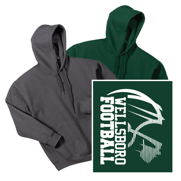 C1) 50/50 Hooded Sweatshirt FOOTBALL LOGO