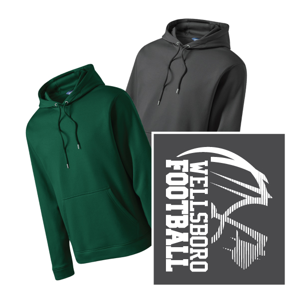 F1) 100% Polyester Moisture Management Hoody FOOTBALL LOGO