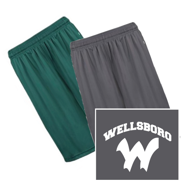 M1) Badger 10" inseam Pocketed Mesh Short EMBROIDERED LOGO