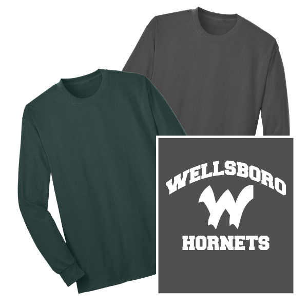 B2) 50/50 Long Sleeve T-Shirt W LOGO