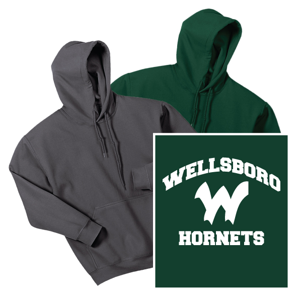 C2) 50/50 Hooded Sweatshirt W LOGO