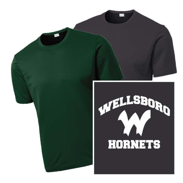 D2) 100% Polyester Moisture Management T-Shirt W LOGO