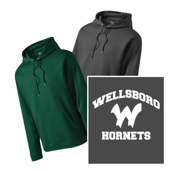 F2) 100% Polyester Moisture Management Hoody W LOGO